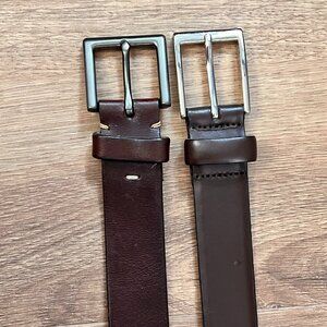 Banana Republic Leather Belt Brown Silver Buckle Bundle Size 34